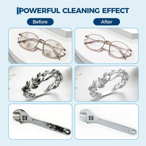 Before and after cleaning with the Heavy Duty 30L Commercial Ultrasonic Cleaner With Built In Heater Digital 40kHz Timer And 304 Stainless Steel.