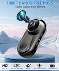 Ultra Compact 1080P Body Camera With 512GB Built In Storage Hands Free Vlogging 360 Degree Rotating Clip Magnetic Clip Wearable Action Cam