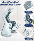 Two Pack Screen And Storm Door Catch For Hinged Swinging Doors Cabinets And Cupboards Zinc Plated One And Three Quarters Inch Base