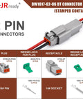 Two Pin Deutsch DT Connector Kit For Car Truck Boat All Weather IP68 Waterproof Automotive DT Connectors With Crimp Contacts