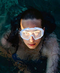 Job Site Ready Blue Industrial Safety Goggles Featuring Impact Resistant Polycarbonate Lenses And Secure Side Shields For Tough Workshop Cutting And Grinding Projects, worn underwater.