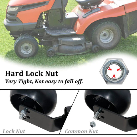 Pro Grade Heavy Duty Mower Deck Gauge Wheel With Bracket Kit 42 Inch Replacement For 525509501 And 532181040 Durable PP Wheel With Bracket And Lock Nut Hardware For Easy Install