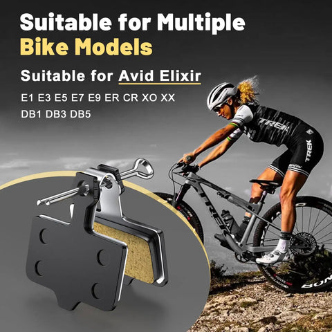 Four Set Universal Disc Brake Pads For MTB And Road Bikes Semi Metallic Low Noise Pads, cyclist using Avid Elixir brakes