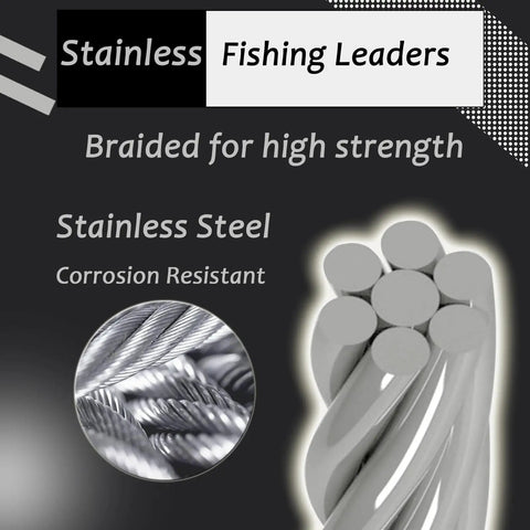 Beefed Up Stainless Steel Fishing Leader Wire Set For Saltwater Rigs 20 Pack Nickel White Size 3 50Lb 15.8In Durable Lure Tackle For Freshwater And Saltwater braided stainless leader wire