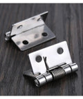 Close-up of Set of 8 Self Closing Spring Door Hinges 25mm 1 Inch Stainless Steel Hardware detail