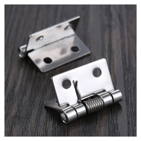 Close-up of Set of 8 Self Closing Spring Door Hinges 25mm 1 Inch Stainless Steel Hardware detail
