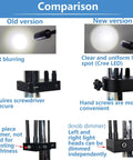 Comparison chart for Dual Gooseneck Microscope Light Source 3W 6500K Spotlight Illuminator With Independent Left Right Brightness Control showing old and new versions
