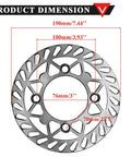 190mm Front Brake Disk Rotor With Pad For 110Cc 125Cc 150Cc Dirt Bikes Pit Bikes Quad ATV SSR RM85 YZ80 Upgrade Kit Aluminum Alloy