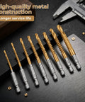 Kickass Titanium Drill Bit Set Eight Piece High Speed Steel Kit With Three To Ten Millimeter Options for metal and wood use.