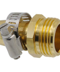 Durable Garden Hose Repair Kit For 3/4 And 5/8 Inch Hoses With Rust Resistant Aluminum Male Female Connectors, Stainless Steel Clamps And Extra Washers To Fix Leaks Fast On Faucets Or Sprinklers. Brass hose repair connector with stainless steel clamp