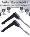 Clamping Lever Handles With Quick Release Push Button Locking For Jigs And Fixtures, 304 Stainless Steel M5 X 45mm Stud, Black Finish