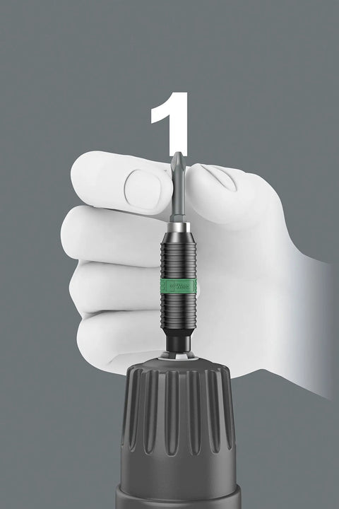 Hexagon 897 Four R SB BiTorsion Rapidaptor Universal Bit Holder For Quarter Inch Shank with glove holding tool
