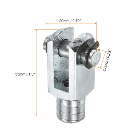M6x1 Air Cylinder Rod Clevis End 3 Pack Female Thread Y Connector 33mm Length For Air Cylinder Foot Mounting Work Silver High Strength Low Carbon Steel For Quick Easy Pneumatic Setup Built Tough For Real World Use, 33mm x 20mm