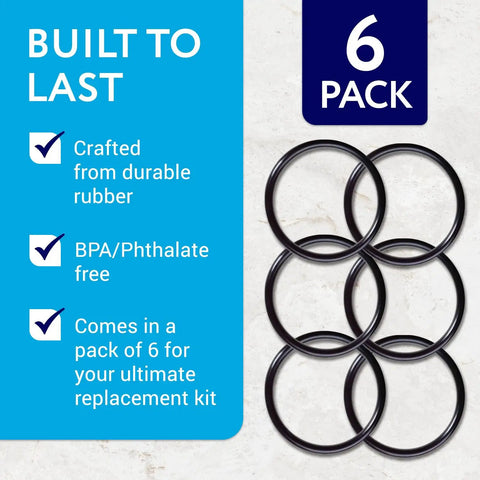 Water Filter O-Rings Replacement Gaskets Six Pack For Whole Home Systems Tight Seal To Stop Leaks Quick Easy Install Durable Rubber O-Rings 3.56 Inch Size Compatible With Most Filtration Setups
