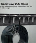 Heavy Duty E-Track J Hooks 5 Inch Set For Cargo Tie Down Systems In Trucks Trailers And Vans, mounted on E-Track rail