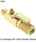 Air Conditioning Ball Valve One Quarter Inch SAE Adapter Straight Shut Off For HVAC Service Tools with green gasket