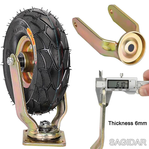 Straight Up Heavy Duty Rubber Caster Wheels Set Of Four Silent Pneumatic Swivel Casters With Double Ball Bearings Side Brakes Killer Traction For Wheelbarrows Tool Carts 10 Inch