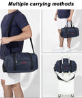 Multiple carrying methods for Under Seat Personal Item Duffle Bag For Air Travel 17 By 10 By 9 Inch with Free Pillow and USB Port