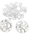 60 Pcs Crown Charms For Jewelry Making Tiara Pendants Alloy Crowns Beads in silver for DIY necklaces, earrings, and bracelets.