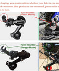 Image comparing eye-mounted and hook-mounted setups of RD TY21B Ride Ready Six And Seven Speed Rear Derailleur Direct Mount For Mountain Bikes.
