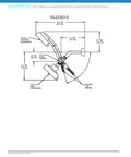 Engineering diagram of Neo Anystream 2-Way Shower Combo With 2.5 GPM High Flow, showing dimensions and polished chrome layout.