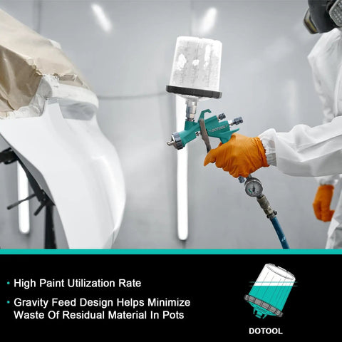 Lightweight Pro Lvlp Spray Gun Kit Smooths Automotive Paint Jobs While Saving You Serious Cash And Killing The Overspray For Crisp Shop Finishes All Day Long, detailed view with gravity feed design.