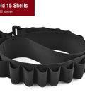 Shotgun Sling With 15 Shell Holder for 12 Gauge, Adjustable Two Point Sling With Swivels, Durable Nylon Strap, Shell Carrier