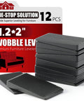 12 Piece Furniture Leveler Kit With Multi Size Rubber Shims for leveling feet and anti-wobble pads for furniture stability.