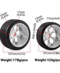 ARRMA 1/7 Scale RC Car Felony Infraction 6S RWD Upgrade Tire Set 2 Pieces Front And Rear 17mm Hex Wheels White details