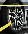 4 Pack Heavy Duty Car Trailer Tie Down Straps Set With 2 Inch By 10 Foot Ratchet Straps securing car wheel