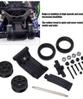 Head Up Wheel Upgrade Kit For 1x10 Off Road RC Cars With Wheelie Bar And Rubber Tire Skins Durable Plastic Columns And Stainless Steel Shaft For Savage Stability On DBX 10 7530 parts layout