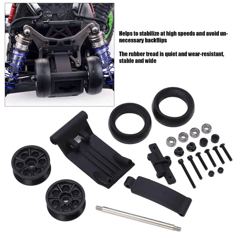 Head Up Wheel Upgrade Kit For 1x10 Off Road RC Cars With Wheelie Bar And Rubber Tire Skins Durable Plastic Columns And Stainless Steel Shaft For Savage Stability On DBX 10 7530 parts layout