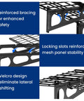 Heavy Duty Garage Wall Mount Shelving Unit 2 By 3 Feet Black 1 Pack Holds Up To 200 Lbs with reinforced bracing and locking slots