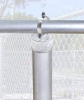 Two Pack Galvanized Steel Eye Top Chain Link Fence Loop Caps For 2-3/8 in Posts And 1-5/8 in Top Rails, Rust Resistant