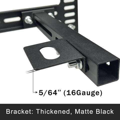 Built Tough Adjustable Headboard Brackets 2 Pack Expandable Steel Bed Frame Hardware Kit close-up of matte black bracket detail.