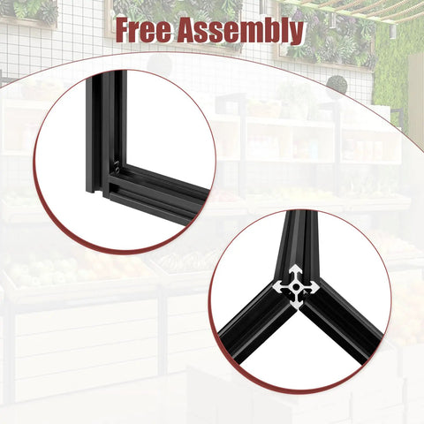 Close-up of joint section of 10 Pack 600mm V Slot 2020 Aluminum Extrusion European Standard Anodized Linear Rail Black Built To Last