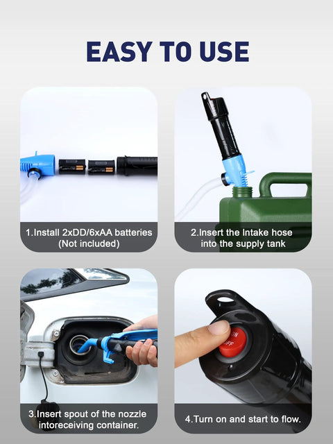 Portable Cordless Fuel Transfer Pump Battery Powered Fluid Transfer Tool 2.8 GPM installation and operation guide