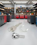 Universal Stainless Toolbox Lock Set For Toolboxes, Cabinets And Drawers With 180 Degree Rotation, Heavy Duty Iron Construction