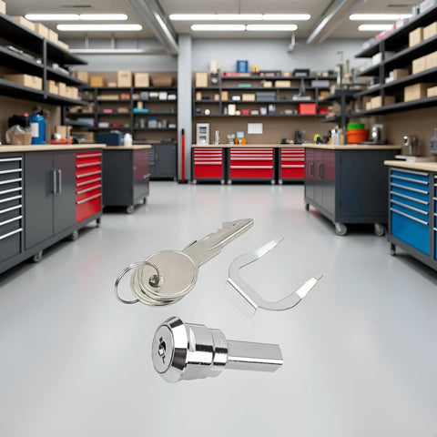 Universal Stainless Toolbox Lock Set For Toolboxes, Cabinets And Drawers With 180 Degree Rotation, Heavy Duty Iron Construction