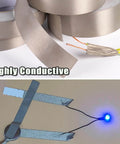 Waterproof Conductive Tape With EMI Shielding Cloth Double Sided Adhesive shown with LED setup for electronics shielding.