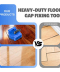 Dual-Side Floor Gap Fixer Tool Set With Vacuum Suction shown on hardwood floor compared to other brands' results