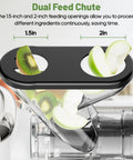 GVODE Electric Cold Press Juicer Masticating With Dual Feed Chute 700W Powerful Motor showing dual openings for efficient ingredient prep.