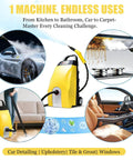 Heavy Duty Commercial Steam Cleaner 3000W High Temp Machine For Kitchen Car Upholstery Tile Grout AC Clean, multi-use detailing features