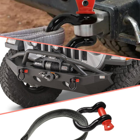 Eight Pack One Half Inch D Ring Shackles, Screw Pin Beefy Heavy Duty Gear For Towing And Off Road Recovery, carbon steel set