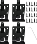 Four Pack Adjustable Furniture Levelers L Shaped 2 Point 2 Inch Heavy Duty Metal Feet For Wardrobe Cabinet And Workbench Black With Screws And Hex Wrench Included