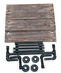 Components of Industrial Pipe Shelves Rustic Wall Shelf With Towel Bar 24 Inch 3 Tier Wood And Iron Pipe Rack pre-assembly