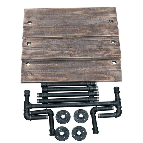 Components of Industrial Pipe Shelves Rustic Wall Shelf With Towel Bar 24 Inch 3 Tier Wood And Iron Pipe Rack pre-assembly