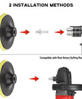 Water Grit Sandpaper Kit with 5 Inch Backing Pad installation methods for rotary buffing machines.