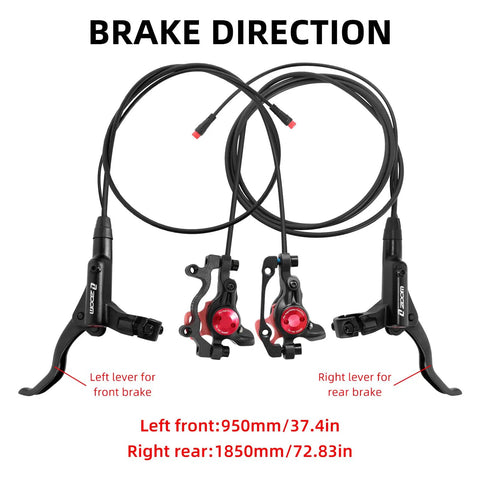 Zoom Hb875E Ebike Hydraulic Disc Brake Upgrade Kit With 160mm Rotors And Pre-Bled Mineral Oil Dual Piston Calipers For Mountain Road Bikes showing levers and calipers.