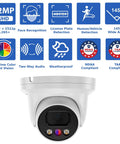 Bulletproof 6K 12MP Color Night Vision Ai Security Camera System With Top Shelf 32 Channel Nvr And Sixteen Weatherproof Poe Ip Cameras Packing Eight Bullet And Eight Dome Lenses For Badass Home Or Shop Security, showing front view and features.